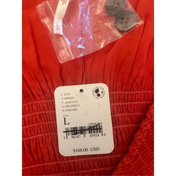 Free People String Of Hearts Maxi Dress Smocked size L - Picture 6 of 8